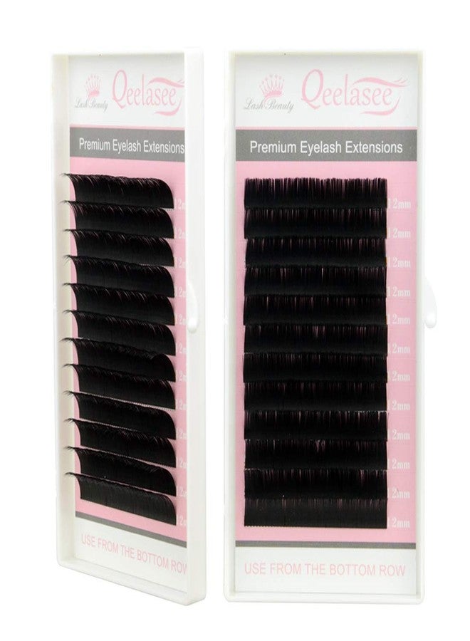 Qeelasee Matte Mink Flat Eyelash Extension 0.25 C Curl 14mm Ellipse Eyelashes False Mink Individual Eyelash Extension Professional Salon Used by Qeelasee - Image 1